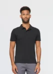 Men Black Breathable Pique Knit Short Sleeve Polo Shirt Printnewmerch