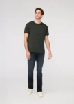 Men Dark Green Evergreen Soft Pima Cotton Crewneck T-Shirt Teecaring 1