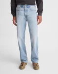 Men Light Wash Relaxed Straight Fit Casual Denim Jeans Teecaring 1