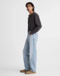 Men Light Wash Relaxed Straight Fit Casual Denim Jeans Teecaring 1