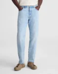 Men Light Wash Relaxed Tapered Fit Denim Jeans Teecaring 1