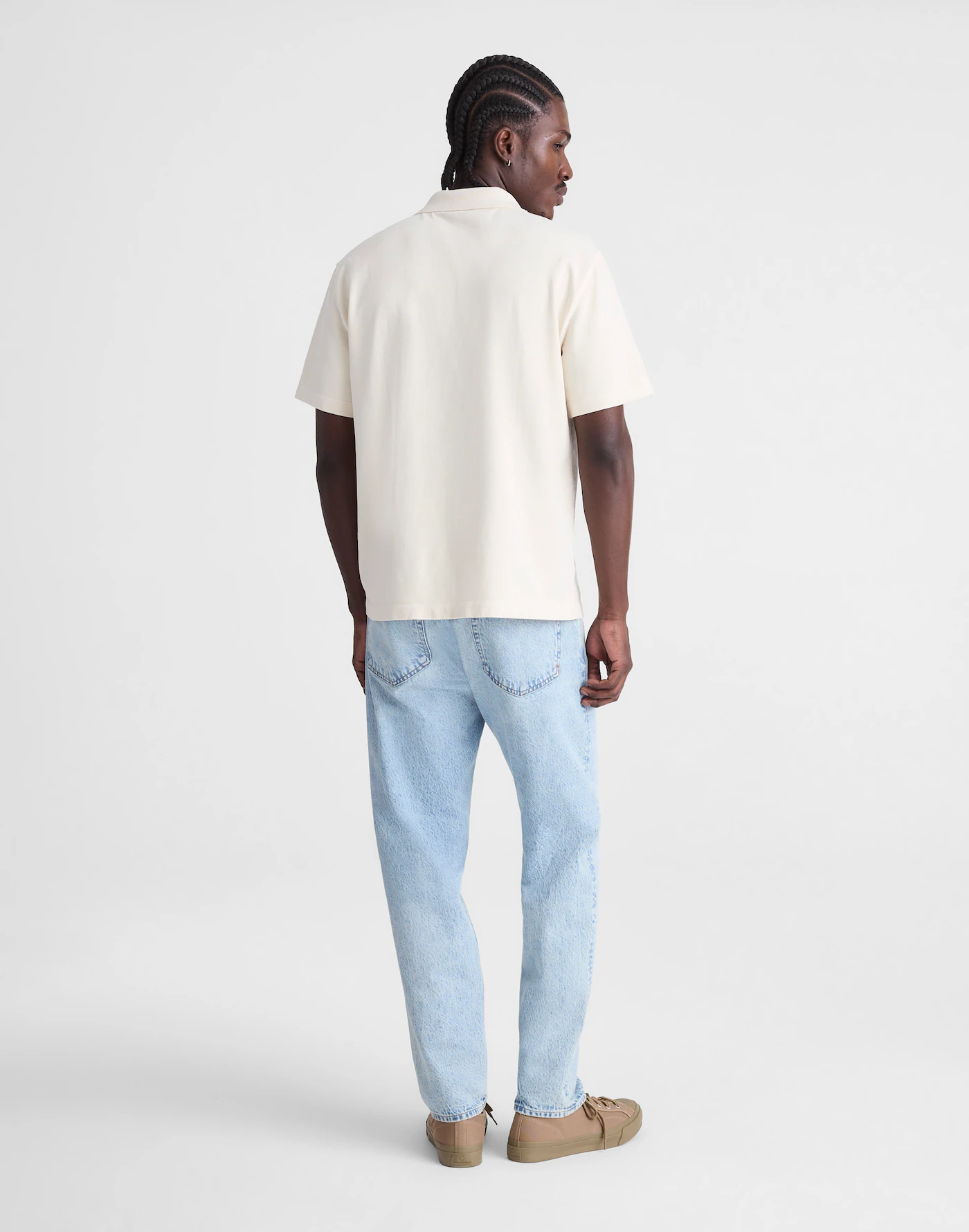 Men Light Wash Relaxed Tapered Fit Denim Jeans Teecaring 4
