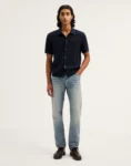 Men Light Wash Straight Fit Casual Denim Jeans Teecaring 1