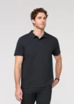 Men Black Airflow Breathable Pique Short Sleeve Polo Shirt Printnewmerch