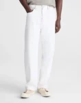 Men Off White Relaxed Straight Fit Denim Jeans Teecaring 1
