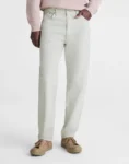 Men Off White Tapered Fit Casual Denim Jeans Teecaring 1