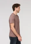 Teecaring Men Washed Mauve Soft Vintage Pima Cotton Pocket T-Shirt 1