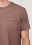 Teecaring Men Washed Mauve Soft Vintage Pima Cotton Pocket T-Shirt 1