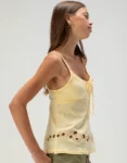 Teecaring Womens Pale Yellow Spaghetti Strap Babydoll Cami Top 1