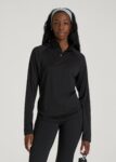 Black Printnewmerch Kylora Half Zip Long Sleeve Performance Casual Top