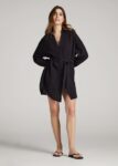 Black Printnewmerch Morvella Gauze Shirt Dress Relaxed Long Sleeve Blouse
