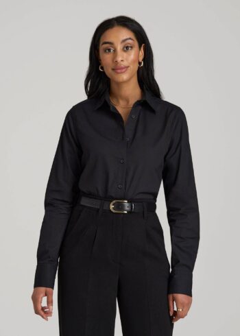 Black Teecaring Velora Regular Fit Long Sleeve Dress Blouse Elegant Office Wear