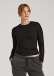 Black Printnewmerch Zenvix Fitted Ribbed Long Sleeve Slim Casual Shirt