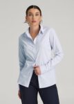 Blue Stripe Printnewmerch Auralyn Slim Fit Long Sleeve Office Blouse 1 | Printnewmerch blue-stripe-teecaring-auralyn-slim-fit-long-sleeve-office-blouse-rkCBV.jpg