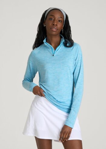 Blue Printnewmerch Zoryva Quarter Zip Long Sleeve Lightweight Active Pullover