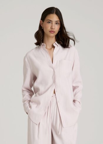 Gray Lilac Printnewmerch Lunavex Relaxed Single Pocket Button Blouse
