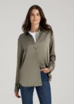 Green Printnewmerch Kryvella Relaxed Button Front Everyday Blouse 1 | Printnewmerch green-teecaring-kryvella-relaxed-button-front-everyday-blouse-utduC.jpg