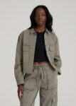 Green Printnewmerch Kryvella Utility Pocket Button Shirt Casual Blouse