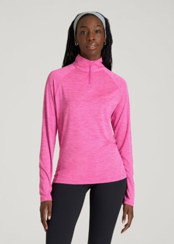 Pink Printnewmerch Zorvella Half Zip Long Sleeve Active Comfort Pullover