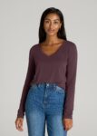 Purple Printnewmerch Melvora Scoop Neck Long Sleeve Relaxed Fashion Top