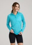 Turquoise Printnewmerch Zorvella Half Zip Long Sleeve Outdoor Active Pullover