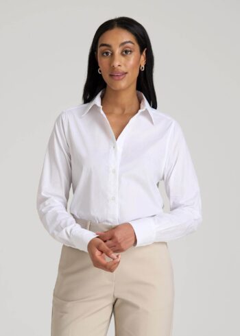 White Printnewmerch Aurielle Regular Fit Long Sleeve Clean Style Blouse