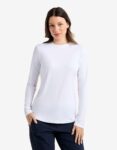 White Printnewmerch Miravex Long Sleeve Mesh Detail Casual Layering Shirt