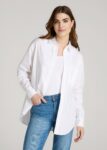 White Printnewmerch Velora Relaxed Poplin Button Up Elegant Blouse