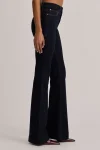 Black Printnewmerch Velora Flare Leg Denim Jeans High Waist Vintage Casual Everyday Style 1