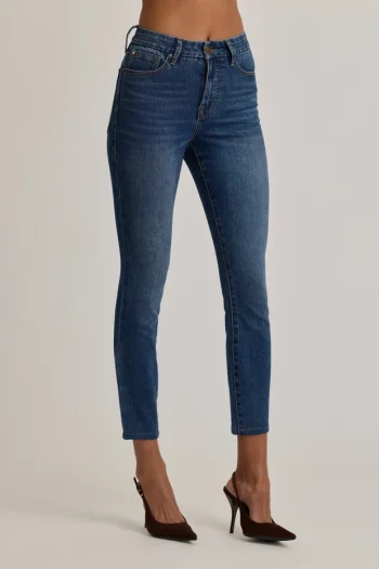Blue Printnewmerch Calyra Slim Fit Denim Jeans Mid Rise Classic Casual Everyday Style