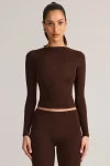 Brown Printnewmerch Virella Long Sleeve Crop Top Soft Minimal Casual Layering Fashion Style 1 | Printnewmerch Brown Printnewmerch Virella Long Sleeve Crop Top Soft Minimal Casual Layering Fashion Style 1