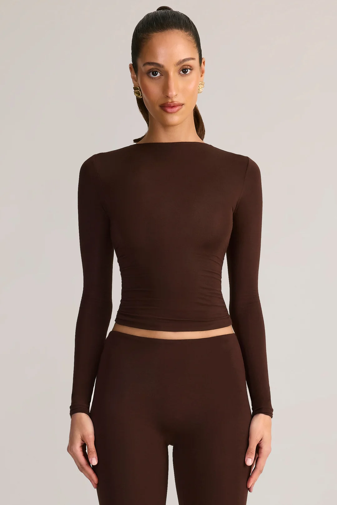 Brown Printnewmerch Virella Long Sleeve Crop Top Soft Minimal Casual Layering Fashion Style 1 Brown Printnewmerch Virella Long Sleeve Crop Top Soft Minimal Casual Layering Fashion Style 1 | Printnewmerch