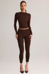 Brown Printnewmerch Virella Long Sleeve Crop Top Soft Minimal Casual Layering Fashion Style 1