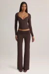 Brown Printnewmerch Virella Wide Leg Lounge Pants Ruched Waist Minimal Cozy Everyday Fashion Style 1