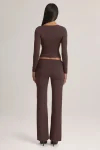 Brown Printnewmerch Virella Wide Leg Lounge Pants Ruched Waist Minimal Cozy Everyday Fashion Style 1