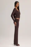 Brown Printnewmerch Virella Wide Leg Lounge Pants Ruched Waist Minimal Cozy Everyday Fashion Style 1