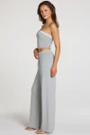 Gray Printnewmerch Elvoria Wide Leg Lounge Pants Pleated Waist Soft Casual Everyday Comfort Style 1